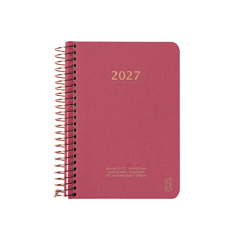KOZO Kalender 2027 A6 Uge per opslag Guava Pink