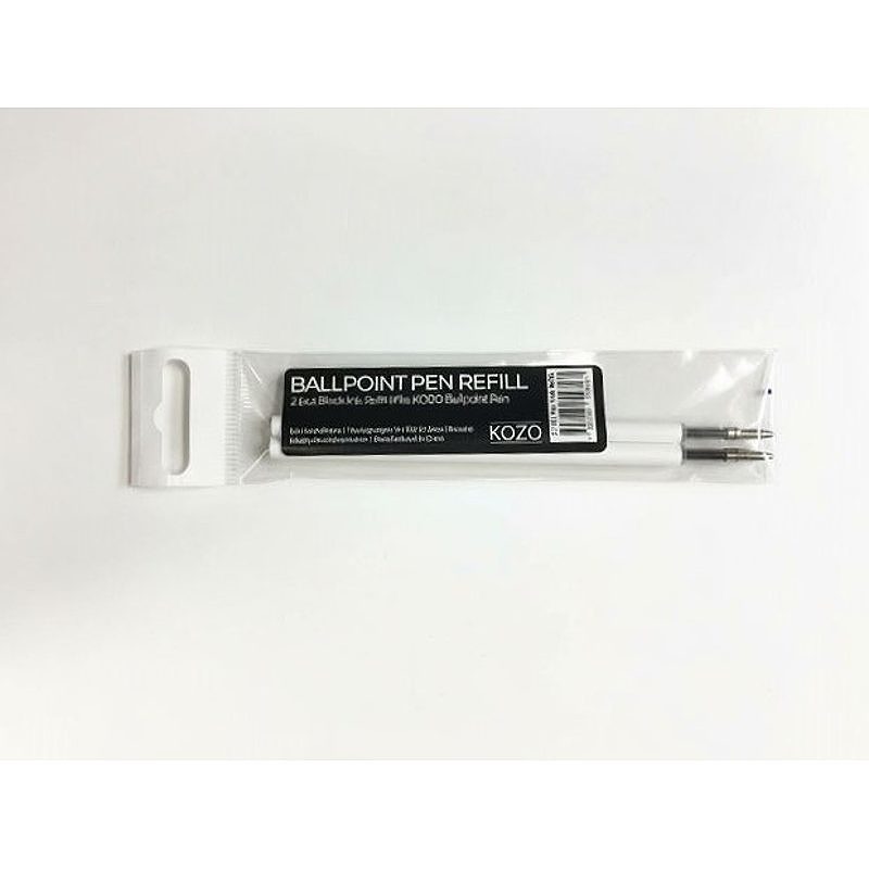 KOZO Kuglepen Sort Blæk Refill 2 pack