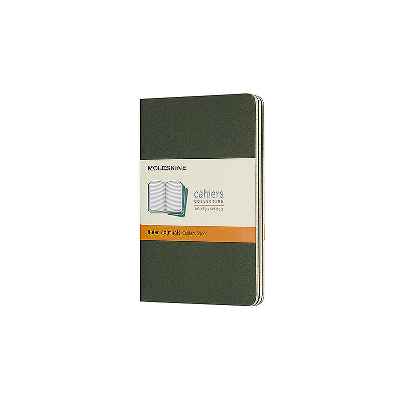 Cahier Journal Linjeret Pocket Grøn 3-Pak