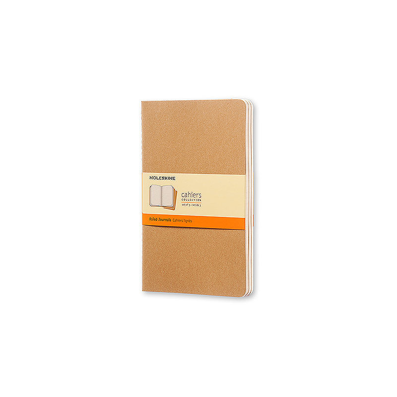 Cahier Journal Linjeret Large Kraft 3-Pak