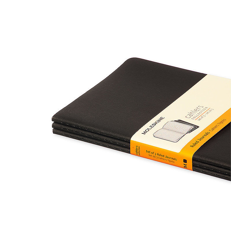 Cahier Journal Linjerad Large Sort 3-Pak - Billede 3