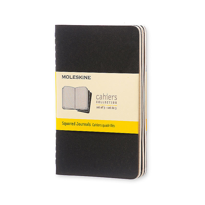 Cahier Journal Kvadreret Pocket Svart 3-Pak