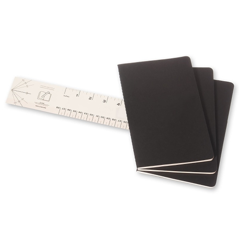 Cahier Journal Kvadreret Pocket Svart 3-Pak - Billede 3