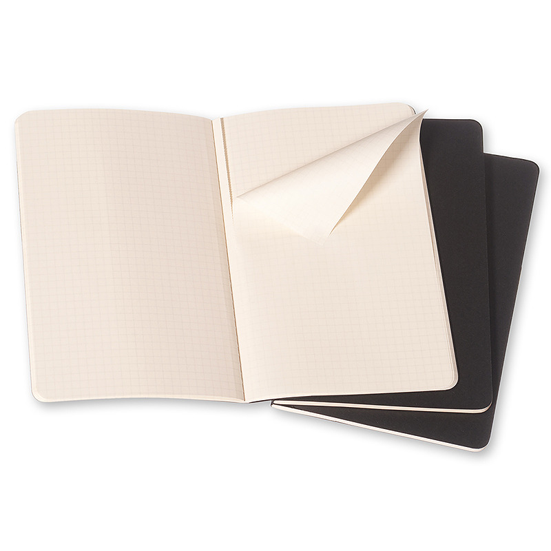 Cahier Journal Kvadreret Pocket Svart 3-Pak - Billede 4