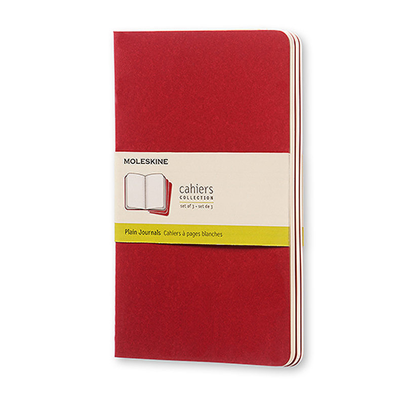 Cahier Journal Blank Large Rød 3-Pak
