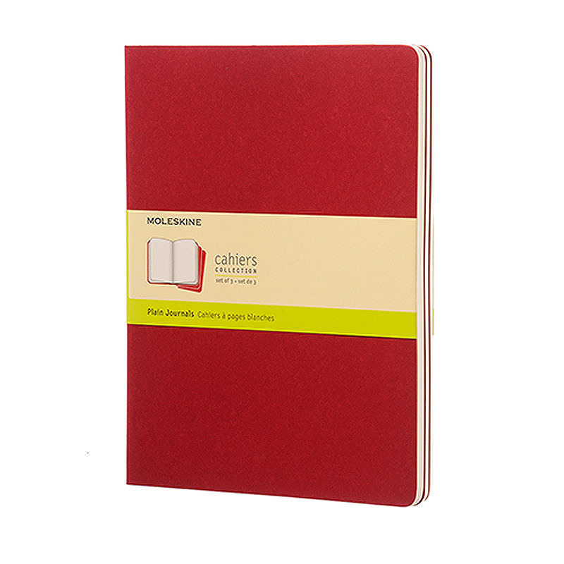 Cahier Journal Blank XL Rød 3-Pak