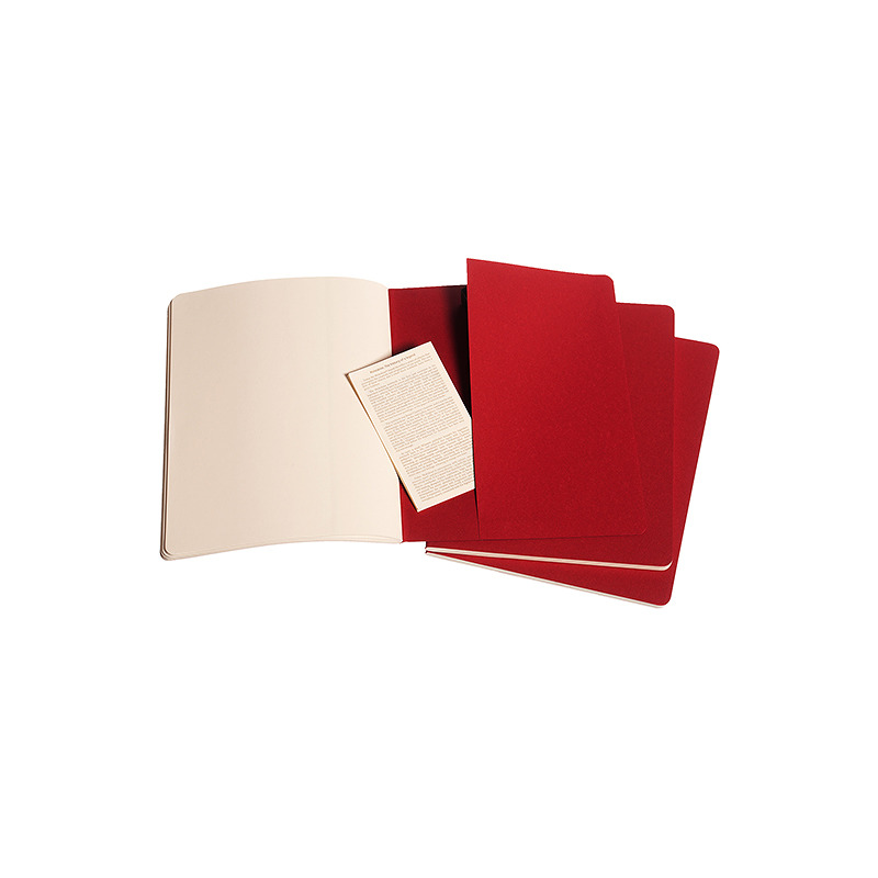 Cahier Journal Blank XL Rød 3-Pak - Billede 2