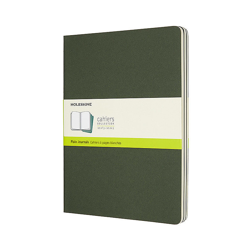 Cahier Journal Blank XL Grøn 3-Pak
