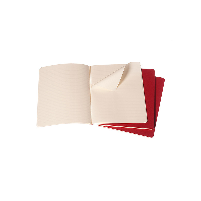 Cahier Journal Linjeret XL Rød 3-Pack - Billede 3