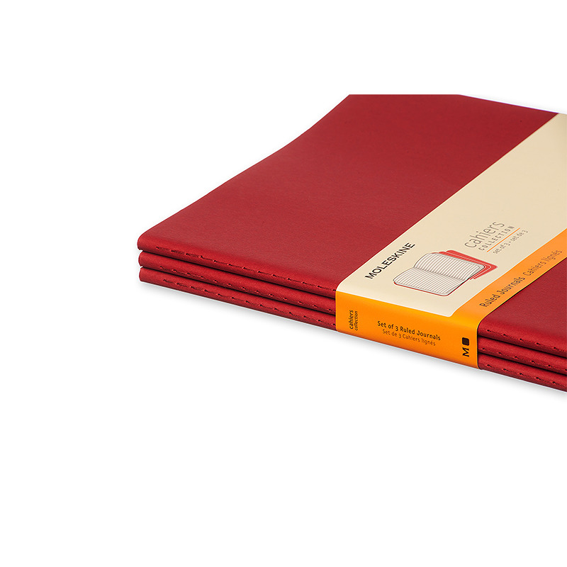 Cahier Journal Linjeret XL Rød 3-Pack - Billede 4