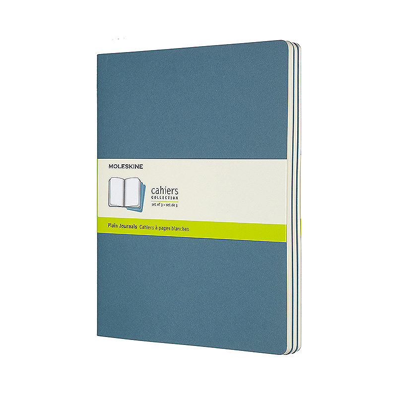 Cahier Journal Blank XL Brisk Blue 3-Pak