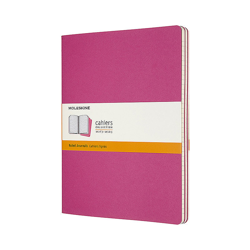 Cahier Journal Linjeret XL Lyserød 3-Pak