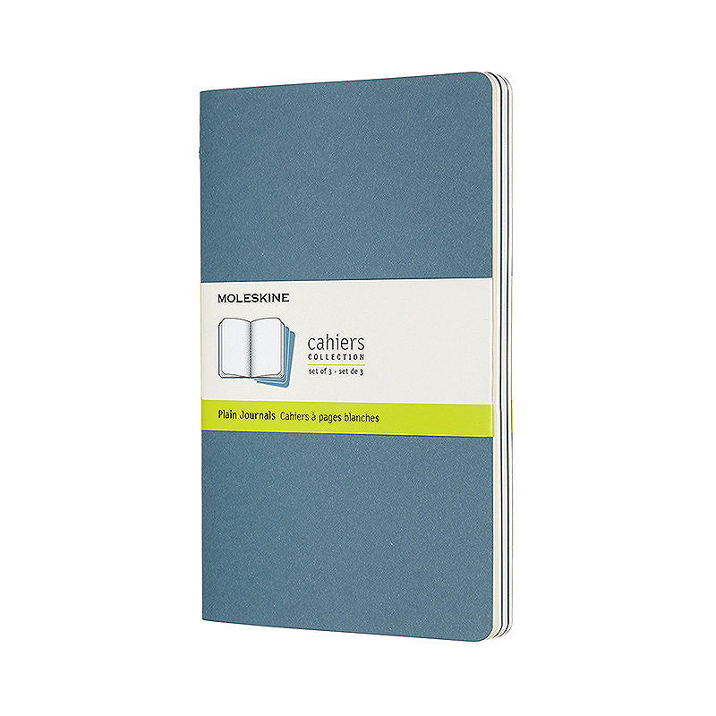 Cahier Journal Blank Large Brisk Blue 3-Pak