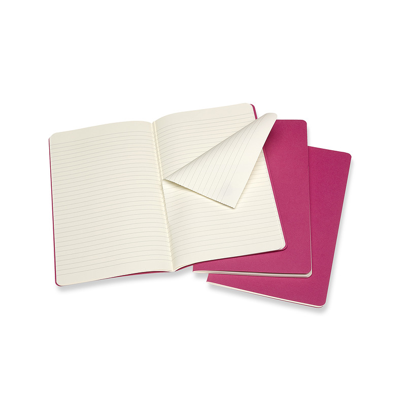 Cahier Journal Linjeret Large Lyserød 3-Pak - Billede 4