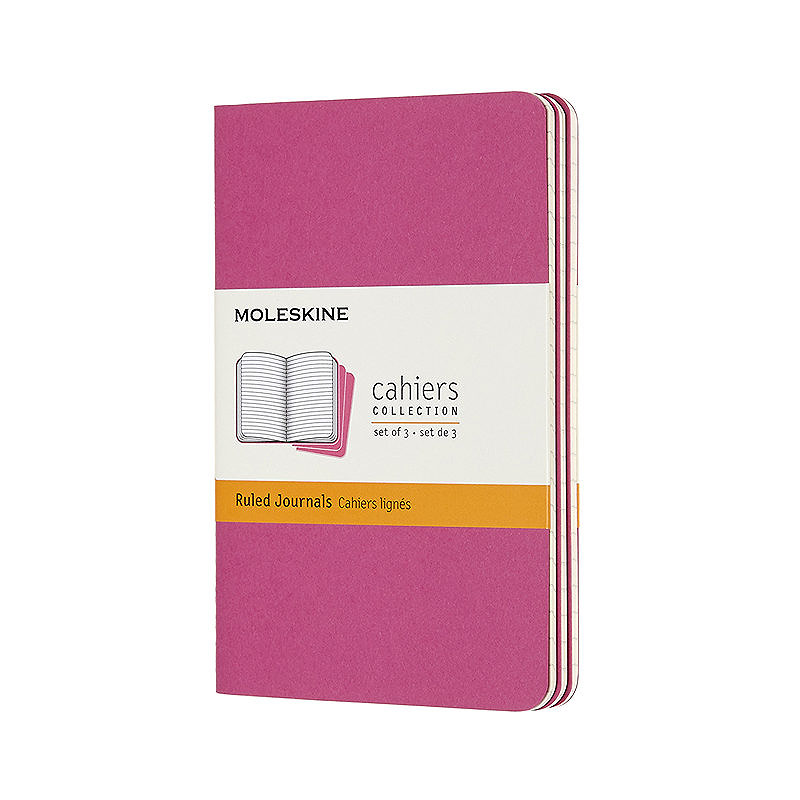 Cahier Journal Linjeret Pocket Lyserød 3-Pack