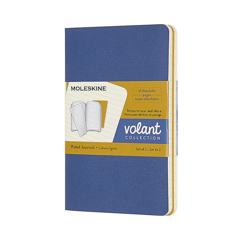 Volant Journal Linjeret Pocket Blå & Gul 2-Pak