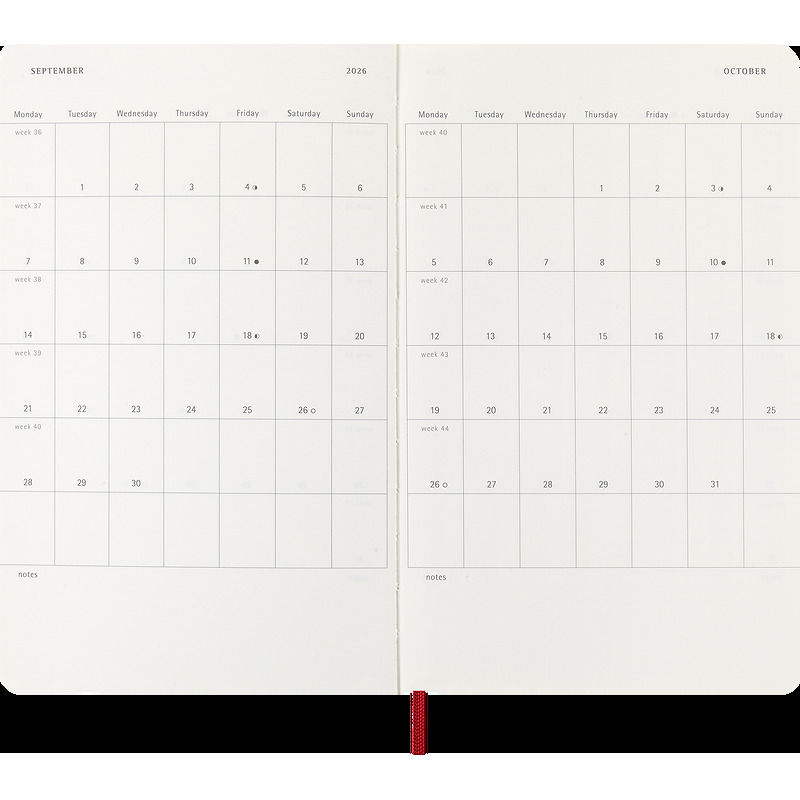 Classic Soft 12M Week Note Large Rød 2026 - Billede 4
