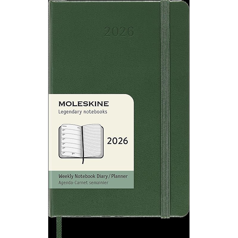 Classic Hard 12M Week Note Pocket Myrtle Green 2026