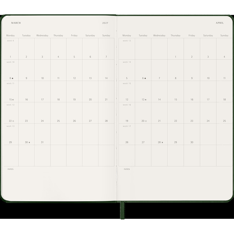 Classic Hard 12M Week Note Large Myrtle Green 2027 - Billede 4
