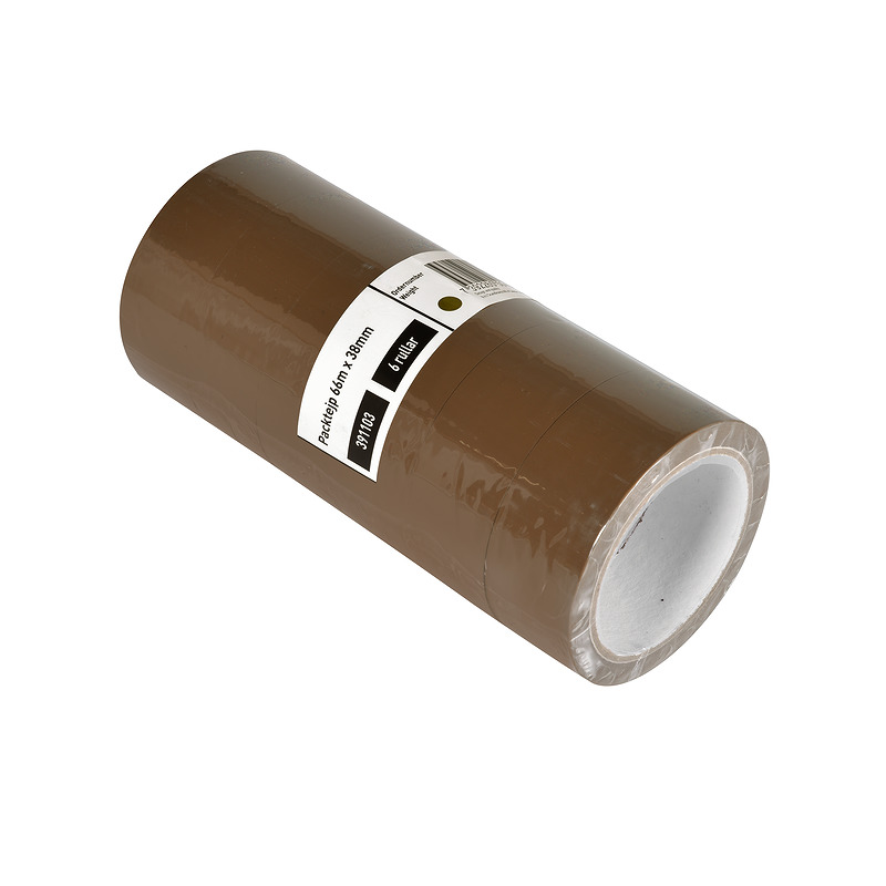 Grippie Pakketape 66mx38mm PP Brun - Billede 3