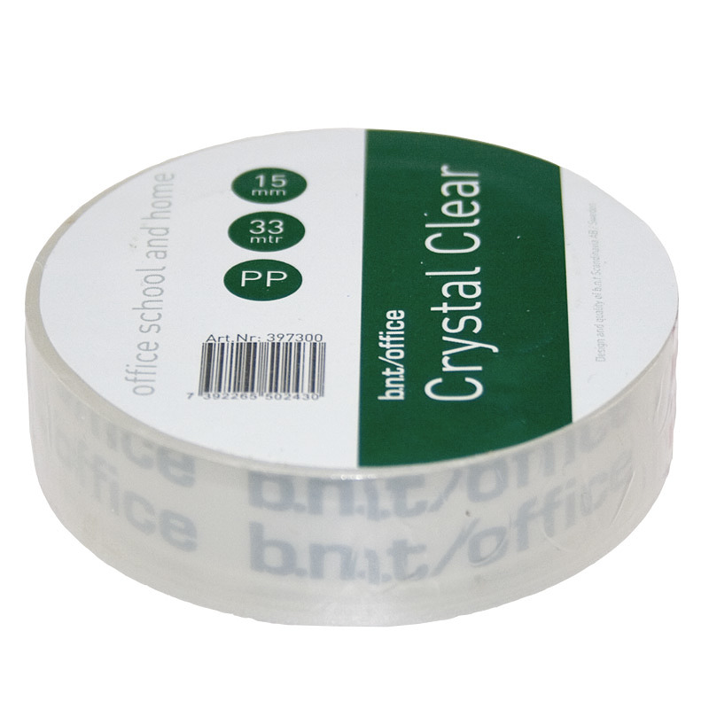 Kristalklar Tape 33m x 15mm PP