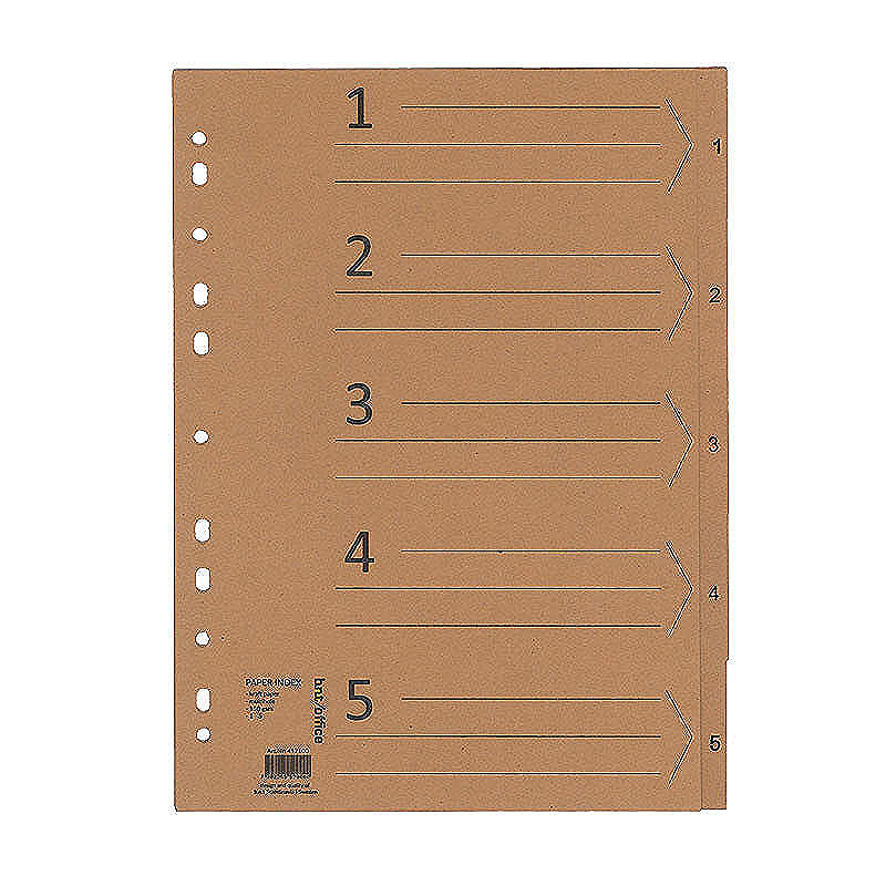 1-5 Indexfaner i Kraftpapir