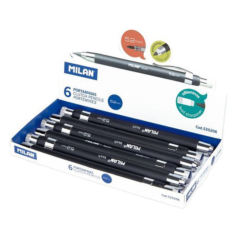 MILAN Professionelle Stiftblyanter 52 mm 6stk Display - Billede 2
