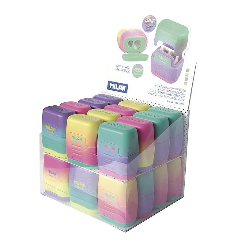 MILAN Compact Sunset Dobbel Blyantspidser 24stk Display