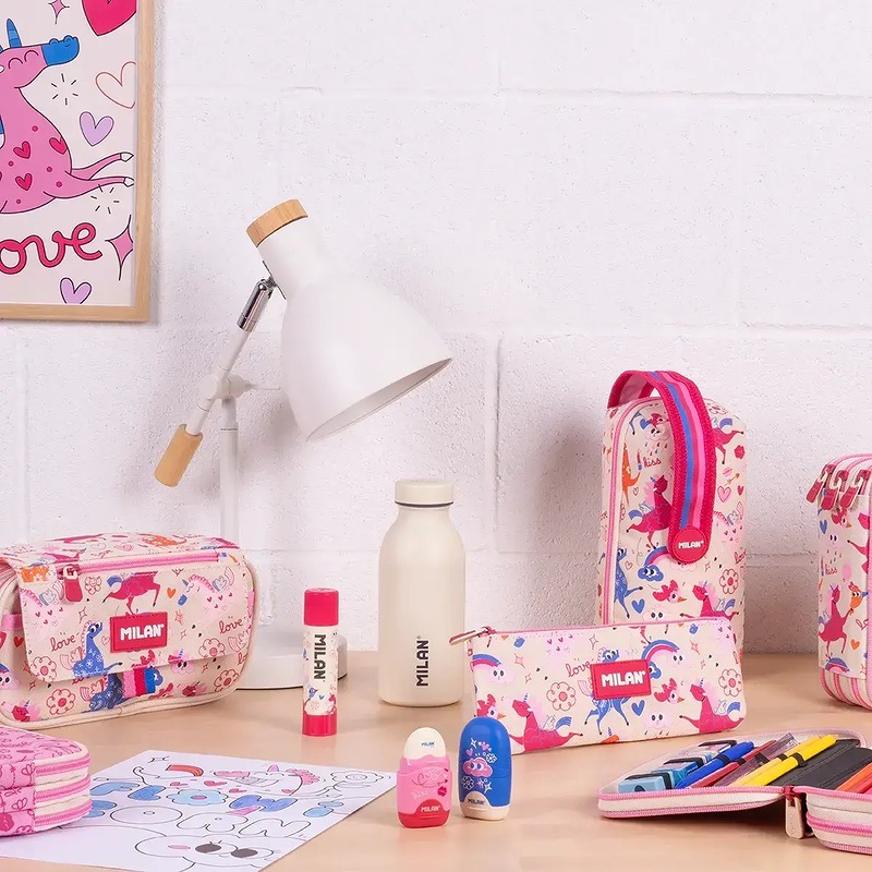 MILAN Flowicorn Capsule Blyantspidser og Viskelæder 16 Pack Display - Billede 3