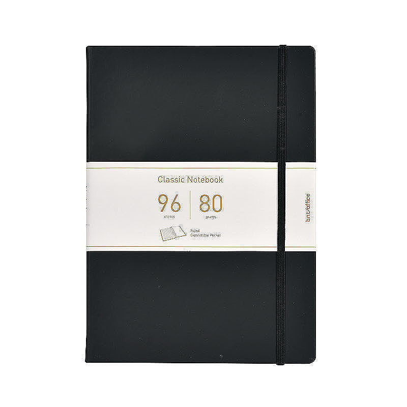 PU Notesbog A4 Linjeret Sort - Billede 3