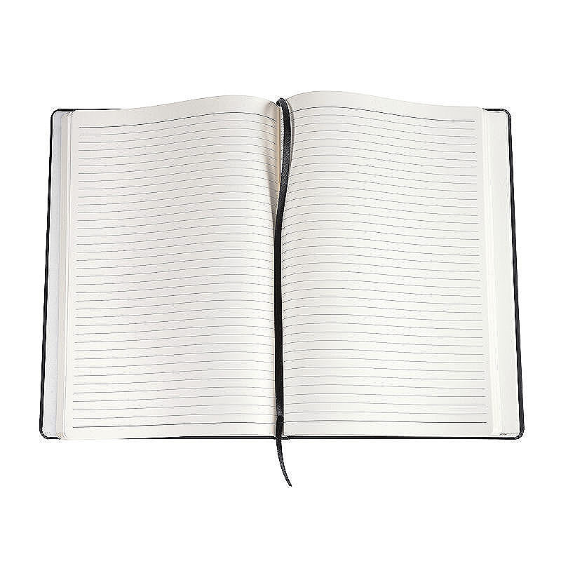 PU Notesbog A6 Linjeret Sort