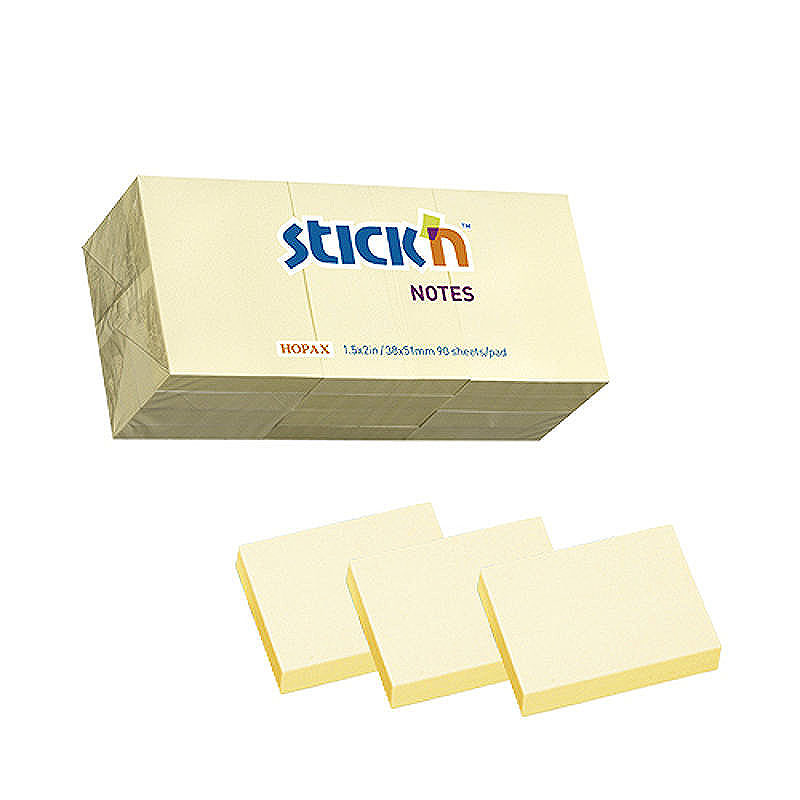 Notesblok 12st 38x51 100 Blad Gul - Billede 2