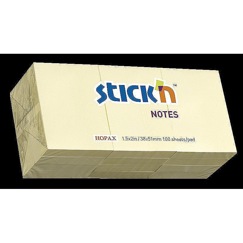 Notesblok 12st 38x51 100 Blad Gul - Billede 3