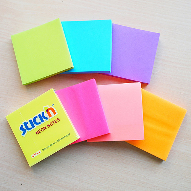 Notesblok 76x76 100 Blad Neon Gul - Billede 3