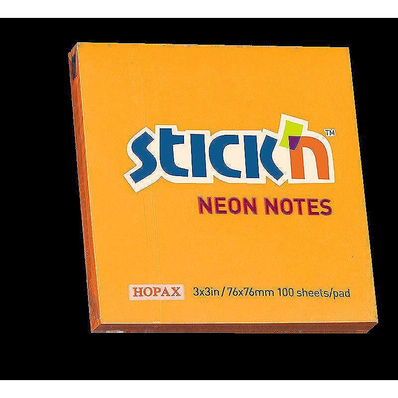 Notesblok 76x76 100 Blad Neon Orange