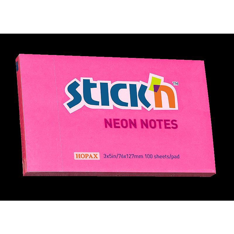Notesblok 76x127 100 Blad NeonRød