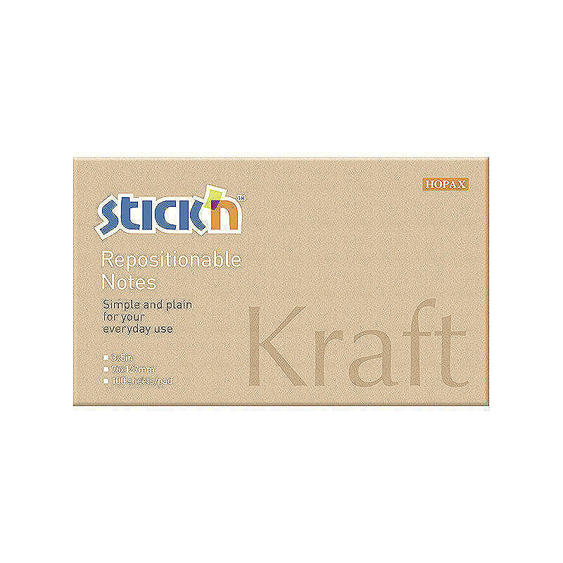 Notesblok 76x127 100 Blad Kraftpapir Brun