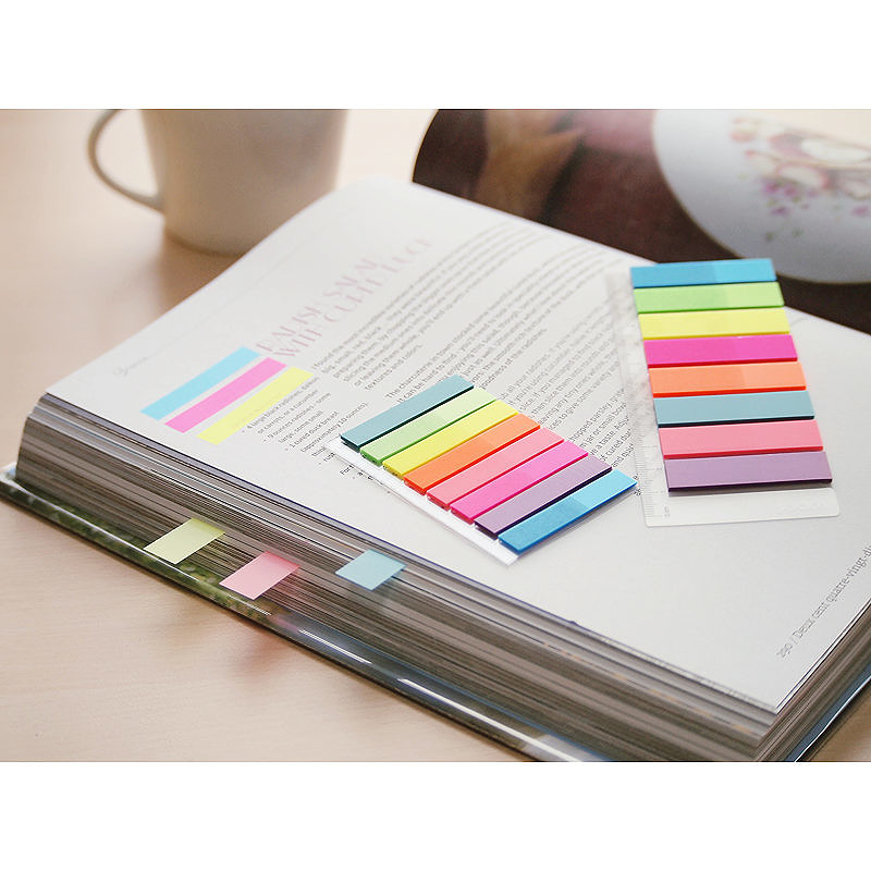 Indeksfaner 8st 45x8 20 Blad Assorterat Neon