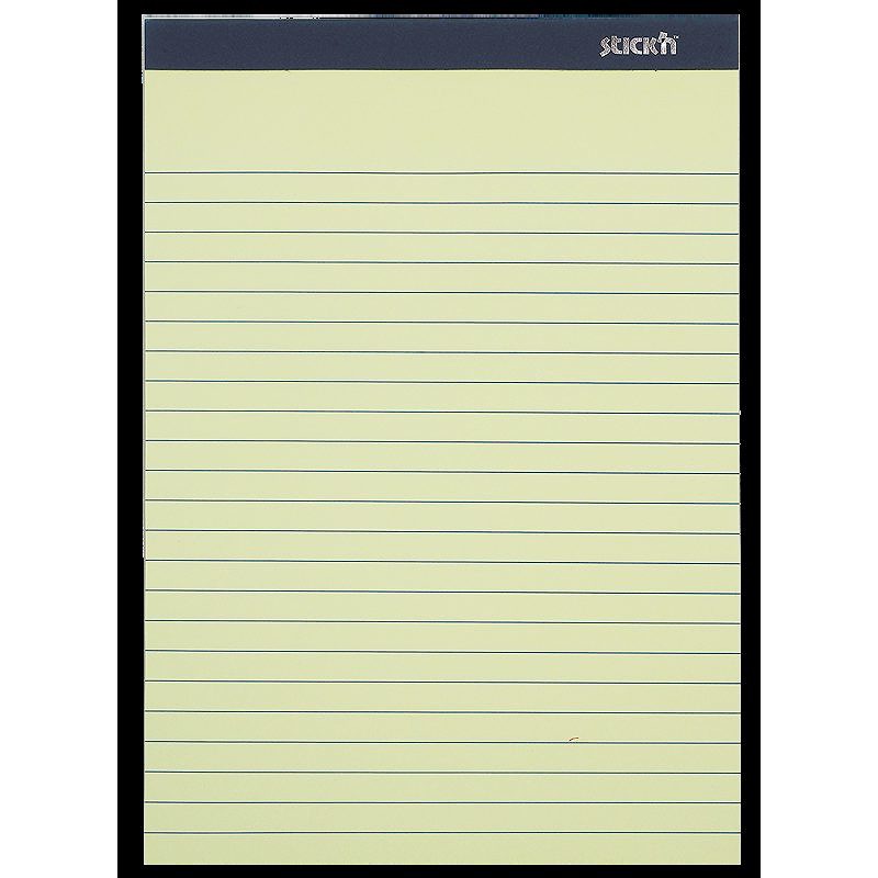 Sticky Memo 254x178 50 Blad Linjeret Gul