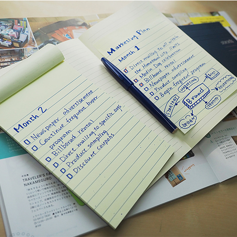 Sticky Memo 254x178 50 Blad Linjeret Gul - Billede 4