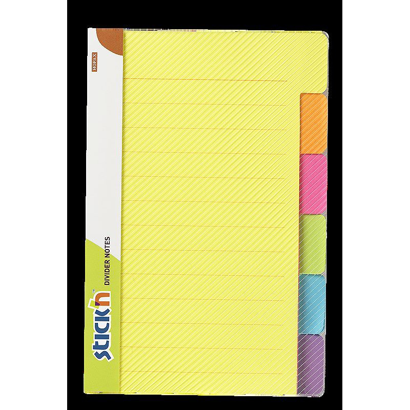 Divider Notesblok 6st 148x98 10 Blad Linjeret Assorterat Neon