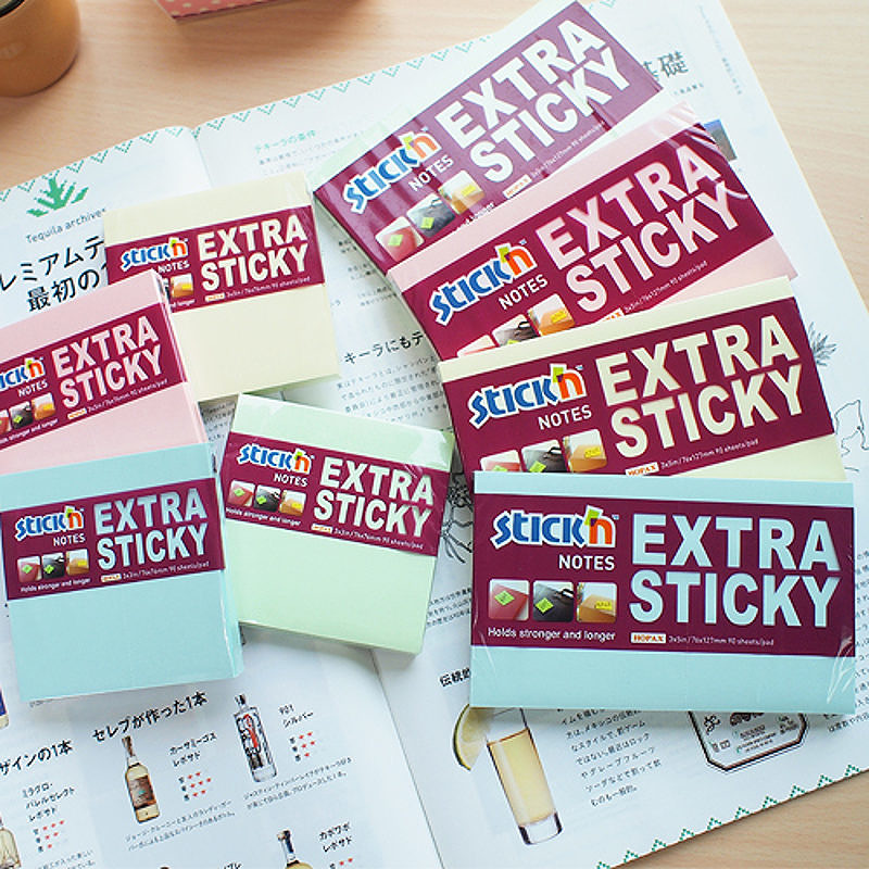 Notisblokke Extra Sticky Multipakke 6 st 76x76 90 Blad Pastell
