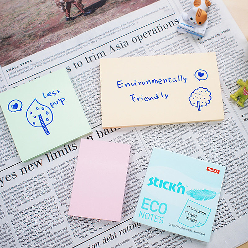 Notesblok ECO 76x76 100 Blad Grøn - Billede 3