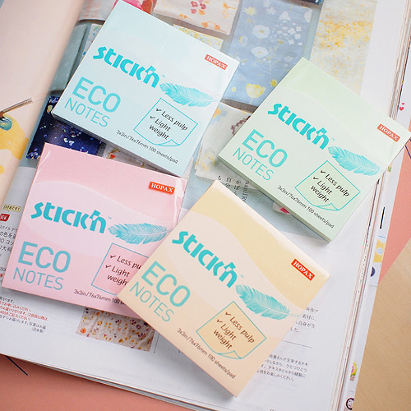Notesblok ECO 76x76 100 Blad Grøn - Billede 4