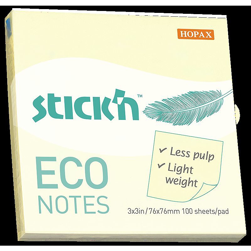 Notesblok ECO 76x76 100 Blad Gul
