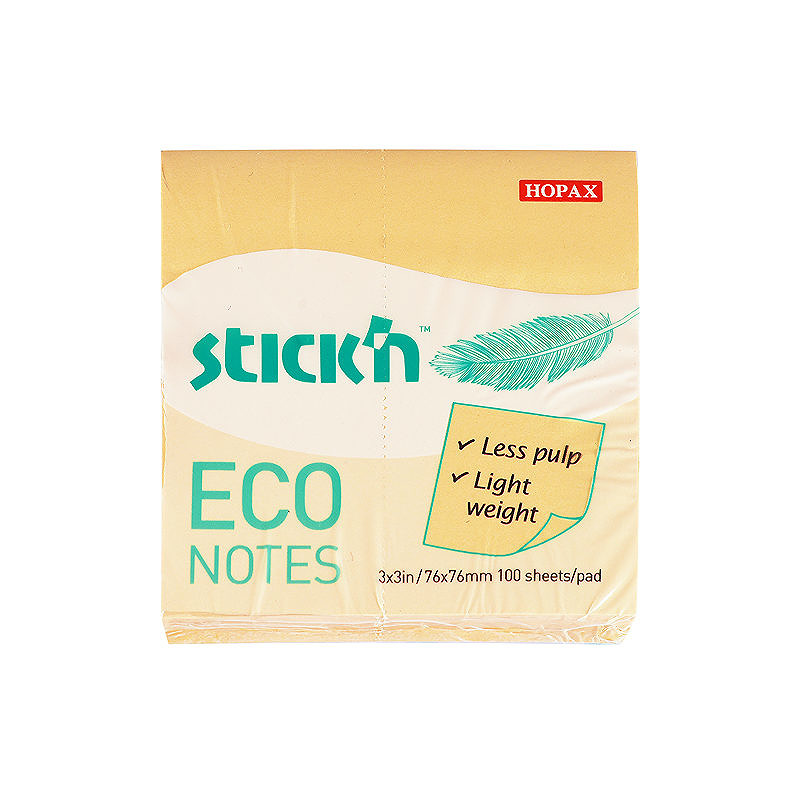 Notesblok ECO 76x76 100 Blad Gul - Billede 2