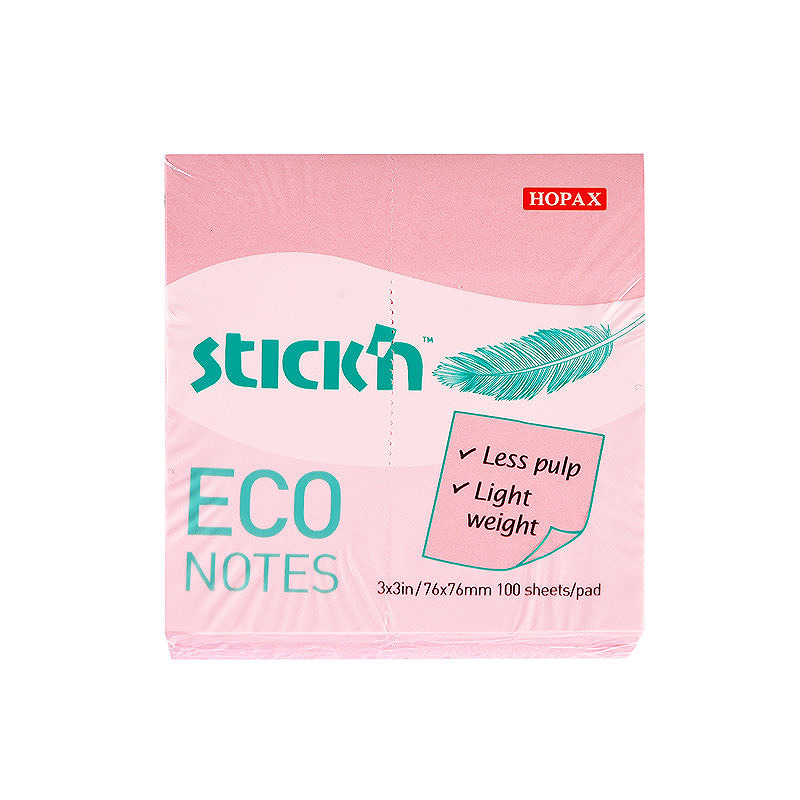 Notesblok ECO 76x76 100 Blad Lyserød - Billede 2