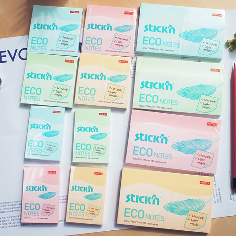 Notesblok ECO 76x127 100 Blad Blå - Billede 3