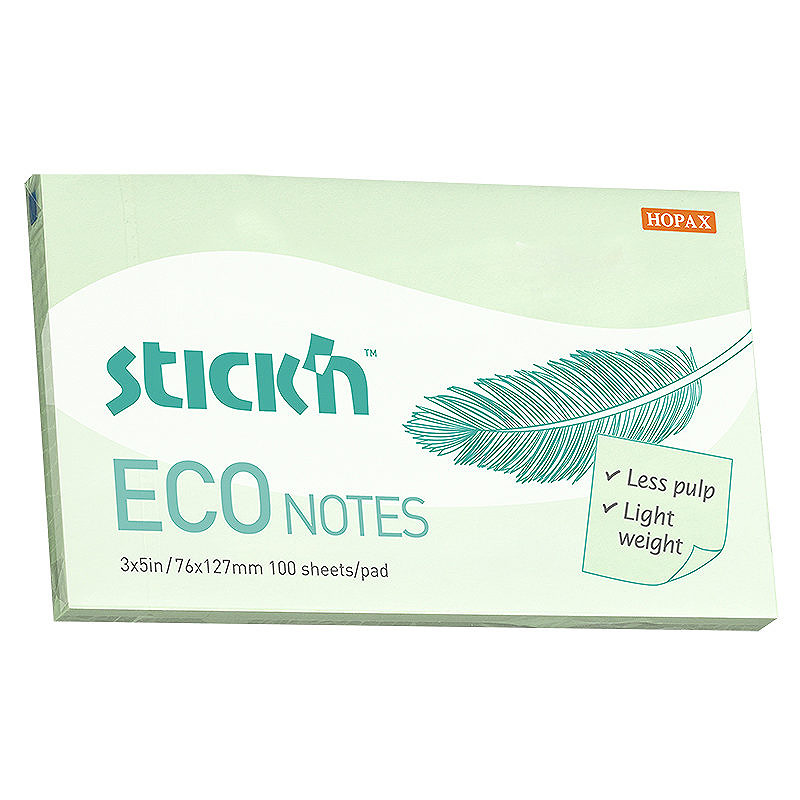 Notesblok ECO 76x127 100 Blad Grøn
