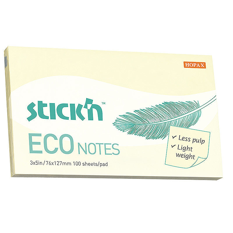 Notesblok ECO 76x127 100 Blad Gul